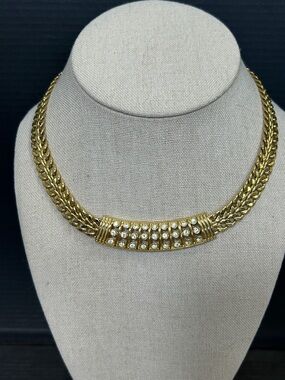 Gold-Tone Crystal Accent Women's Collar Necklace